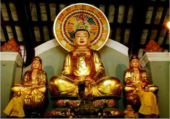 Bộ tượng Di Đà Tam Tôn năm 1990
